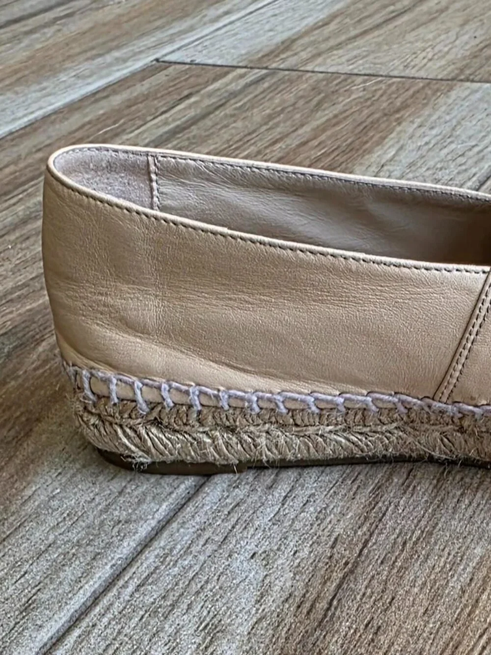 CHANEL  Beige & Black Lambskin Espadrilles Eur. 35